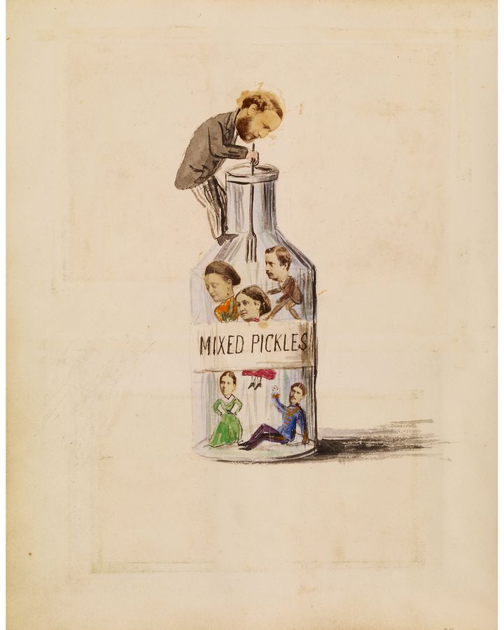 Double entendres could be hinted at in collages such as Mixed Pickles (c 1864) (Credit: Paul J Getty Museum)
