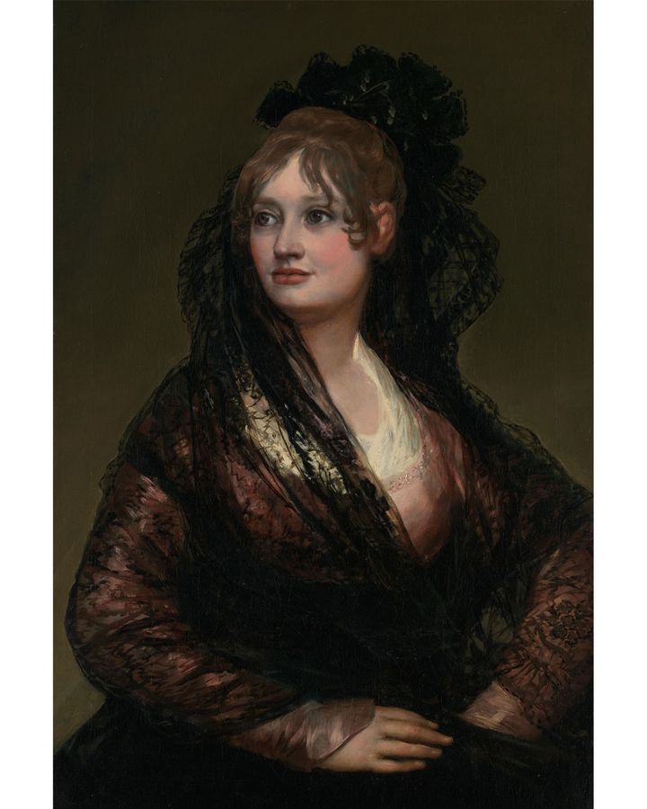 In 1980, a mysterious second portrait was discovered under Goya's Doña Isabel de Porcel (c 1805), which can now be seen much more clearly (Credit: Francisco de Goya)