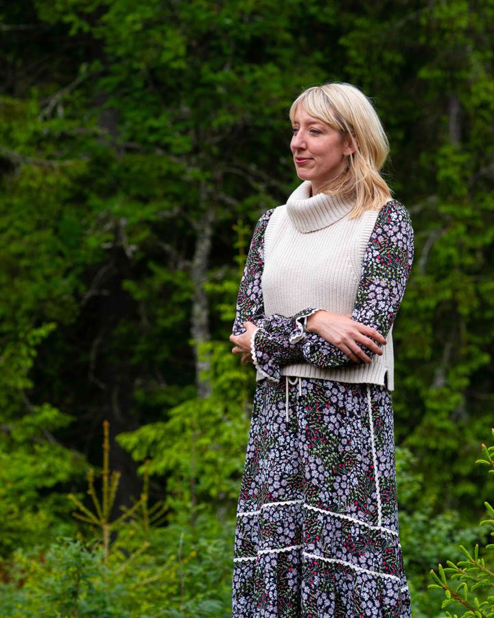 Katie Paterson in the Oslo forest (Credit: Future Library/Jola McDonald)