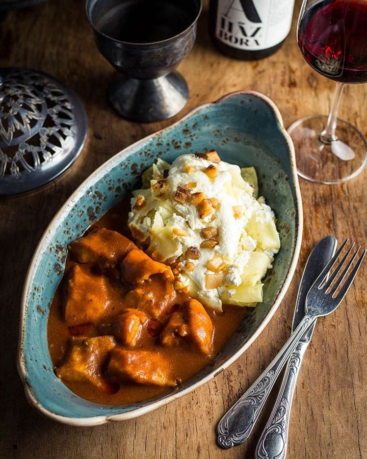 Paprikash with home-made Hungarian pasta topped with curd cheese (Credit: Rosenstein Restaurant)