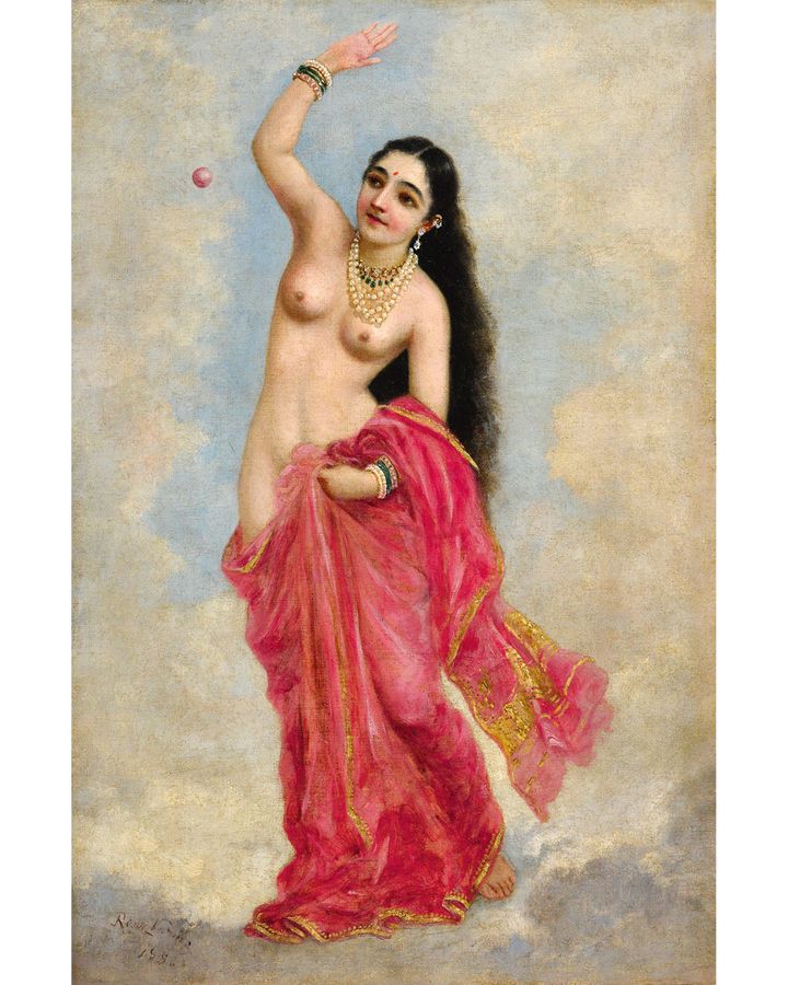 The painting of Tilottama, a celestial nymph from Hindu mythology, was auctioned at Sotheby's, New York, in 2018 (Credit: Wikimedia Commons)