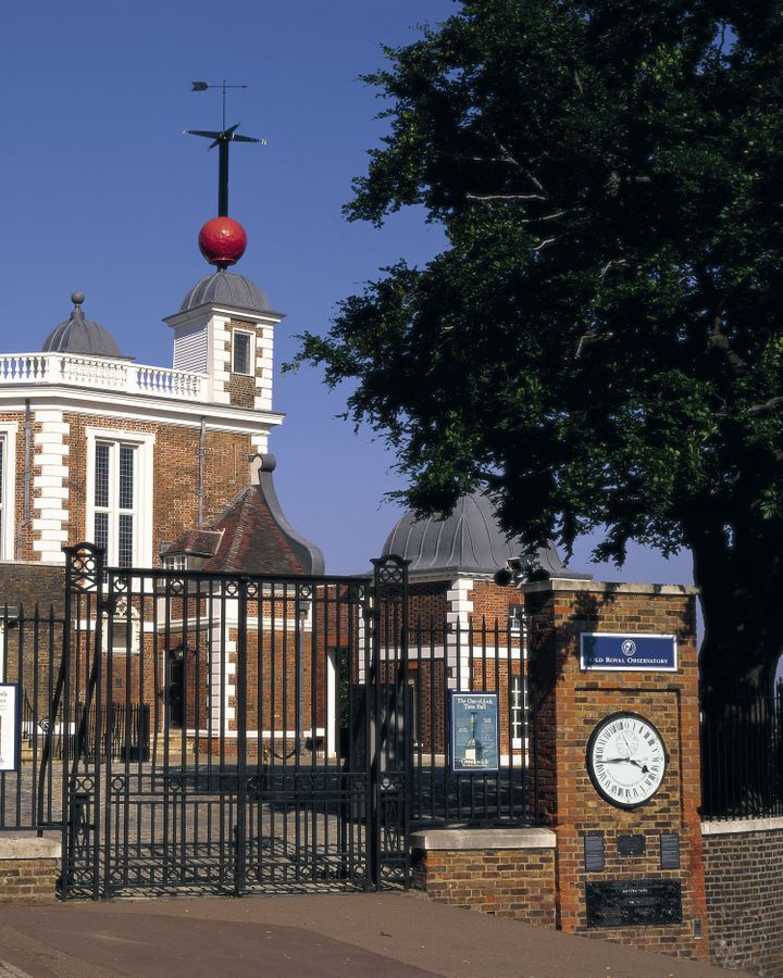 The dropping red ball at Greenwich was used to disseminate time across London at 13:00 each day, while the Shepherd Gate Clock showed GMT directly to the public (Credit: Alamy)