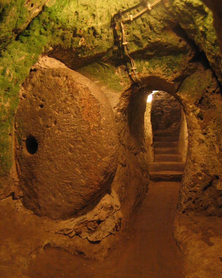 Half-ton boulders could be rolled in place to close off the tunnels in times of invasion (Credit: Richard Beck/Getty Images)