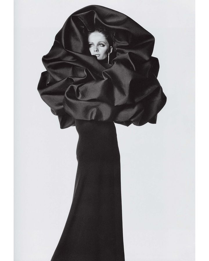 The drama of black is embodied in an evening gown by Cristóbal Balenciaga, photographed by Irving Penn for Vogue, 1967 (Credit: Conde Nast)