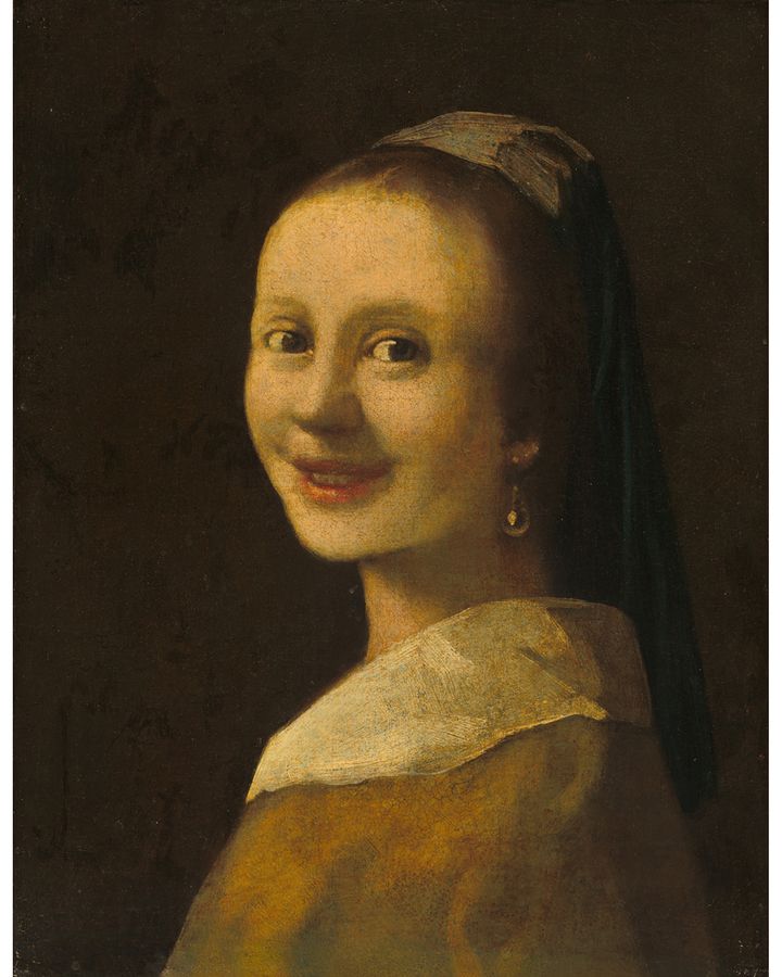 The stiff figures; clumsy brushwork; and lack of attention to anatomical proportions meant critics doubted the authenticity of The Smiling Girl (Credit: National Gallery of Art)