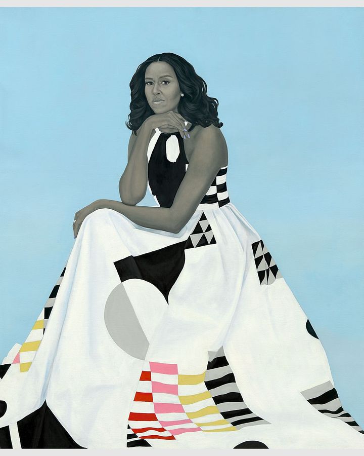 Sherald was commissioned by the Whitehouse to create the official portrait of then First Lady Michelle Obama (Credit: Courtesy of the Smithsonian's National Portrait Gallery)
