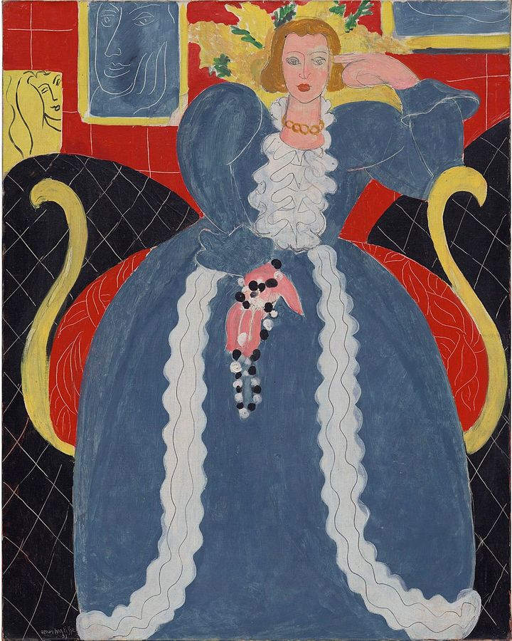 The colourful Woman in Blue (1937) reflects Matisse's new artistic language (Credit: Philadelphia Museum of Art / H Matisse / ARS)