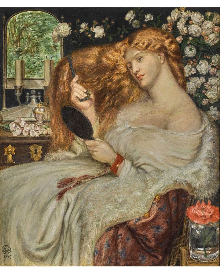 In Dante Gabriel Rossetti's Lady Lilith (1866-68), Adam's first wife is depicted in front of a mirror, seemingly self-absorbed (Credit: Heritage Images/Getty Images)