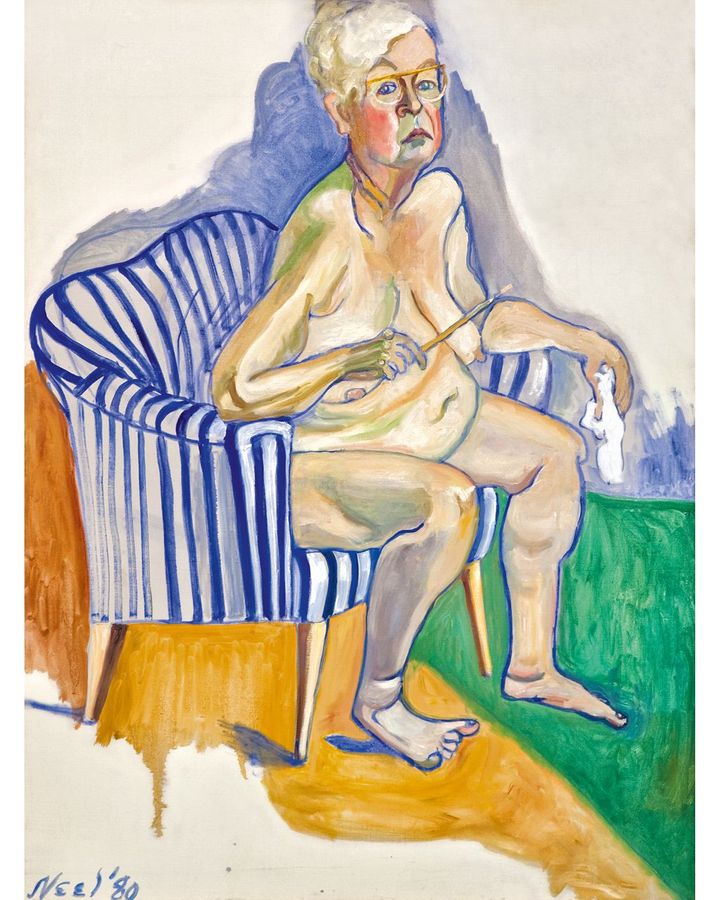 Neel's nude self-portrait – painted when she was 80 – opens the Barbican exhibition (Credit: The Estate of Alice Neel)