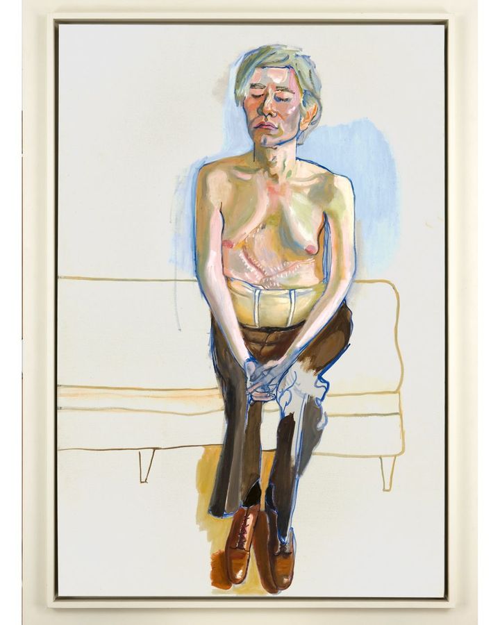 Neel painted a number of celebrated figures, like Andy Warhol, in a picture that revealed his scars and surgical corset after he was shot (Credit: The Estate of Alice Neel)