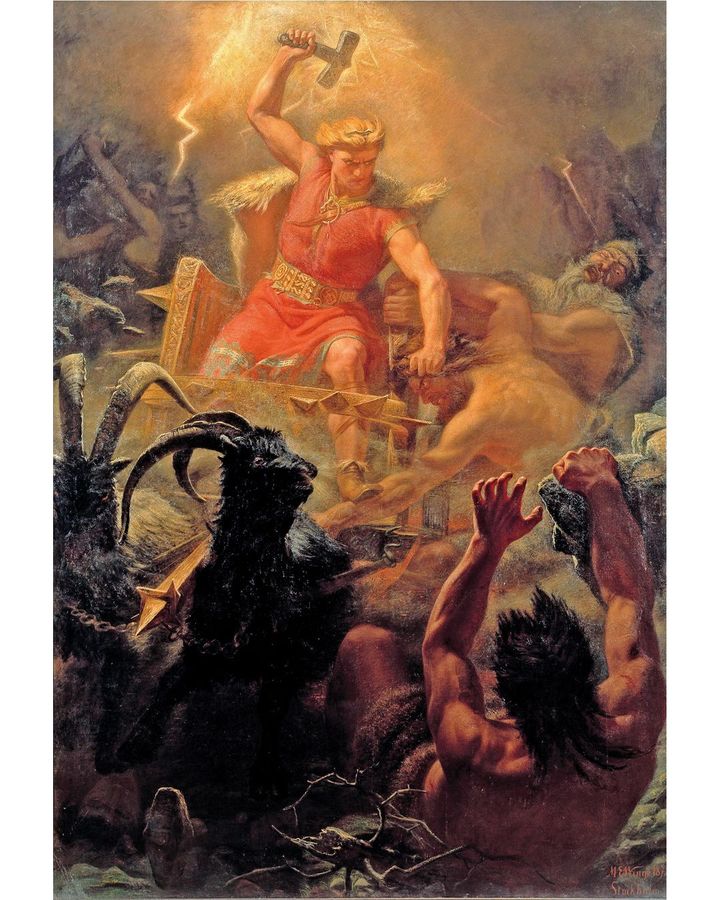Thor, shown here in a painting by Mårten Eskil Winge, has been reinvented by Marvel Comics as the Mighty Thor (Credit: Nationalmuseum, Stockholm)