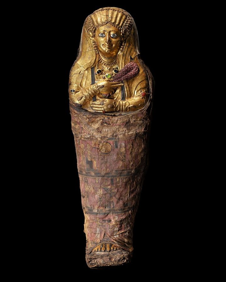 Mummified children were represented as                          adults, which Price believes supports the idea                          that the mummies were intended to transcend                          their human origins (Credit: Julia Thorne)