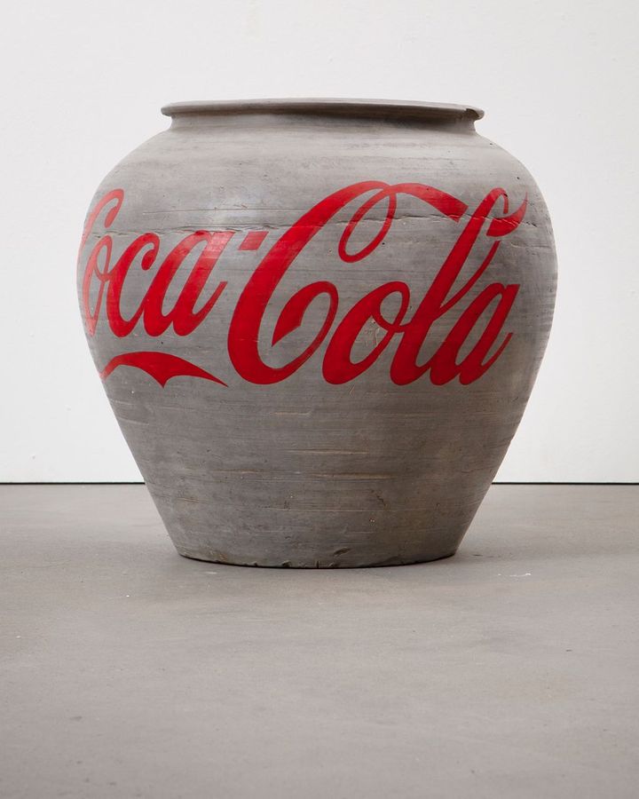 Han Dynasty Urn with Coca-Cola Logo, 2014 – Ai has been exploring ancient artefacts in his work from the start of his career (Credit: Courtesy of Ai Weiwei studio)