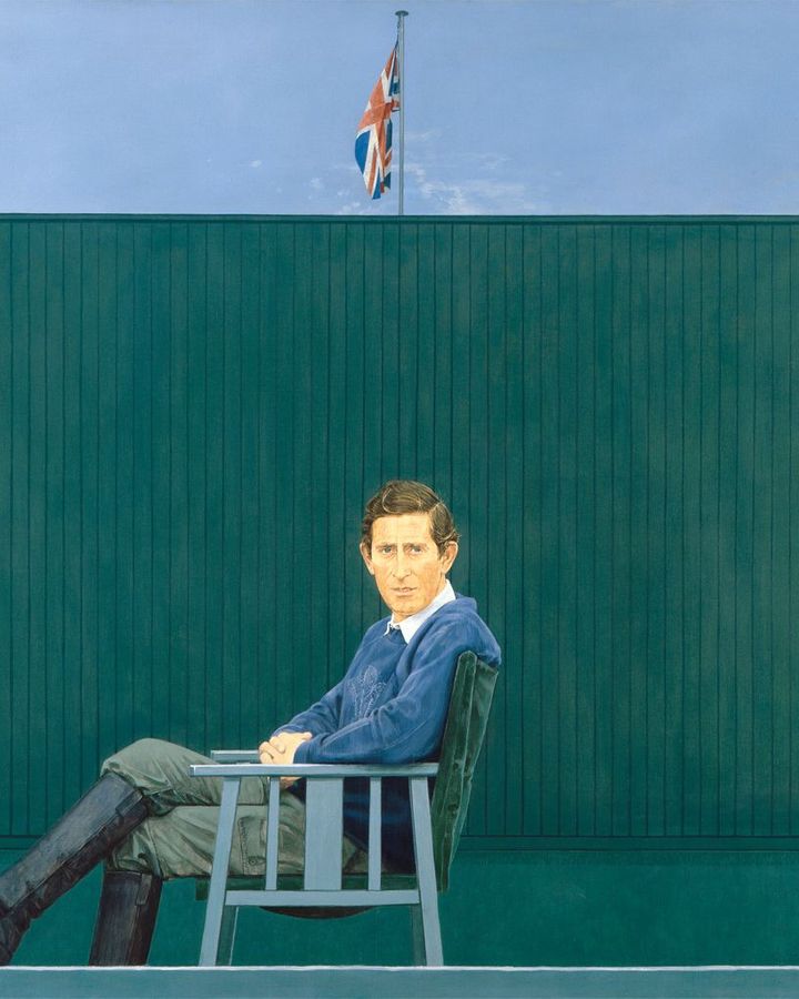 The then-Prince Charles is depicted in a relaxed pose wearing his polo gear in a 1980 portrait by Bryan Organ (Credit: National Portrait Gallery, London)