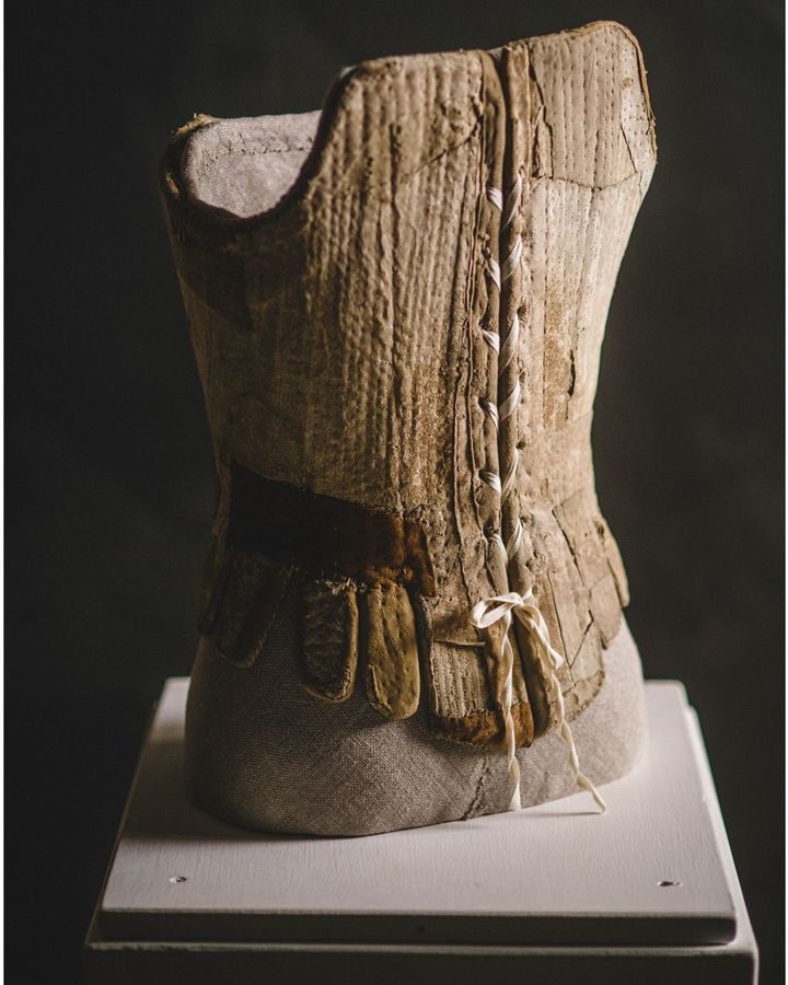 Leather stays, first made in the mid 18th-Century, have been mended and patched over in subsequent decades to prolong their life (Credit: National Trust/ Steve Haywood)