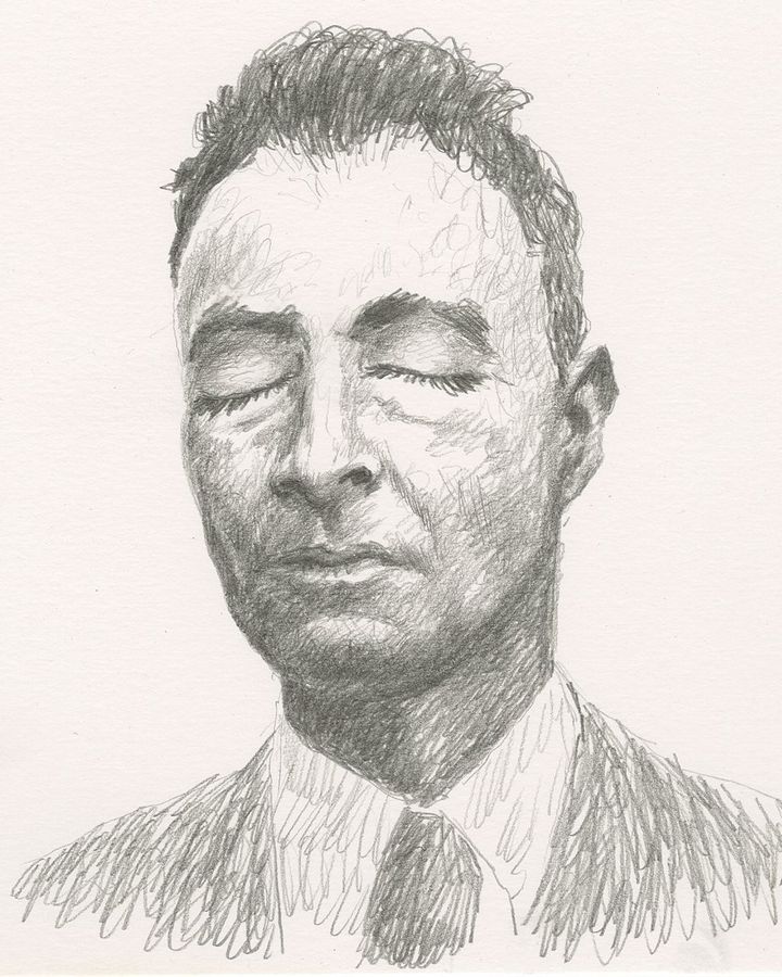 A portrait of Oppenheimer, illustrated by the author (Credit: Ben Platts-Mills)