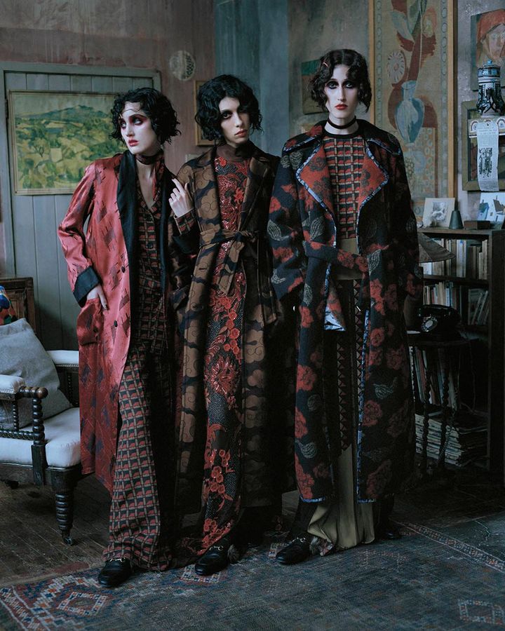 The 'Bloomsbury look' has been highly influential in fashion, as evidenced in this 2015 'Rebel Riders' Vogue Italia shoot at the group's base, Charleston (Credit: Tim Walker)
