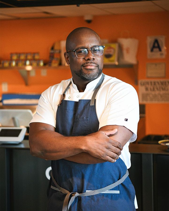 Chef Jared Howard operates the fast-casual food stall HoneyBunny in New York (Credit: Max Flatow)