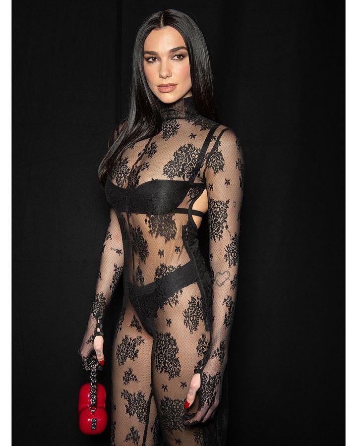 Dua Lipa was among the  glamorous celebrities who favoured a daring, ultra-sheer look this year (Credit: Getty Images)