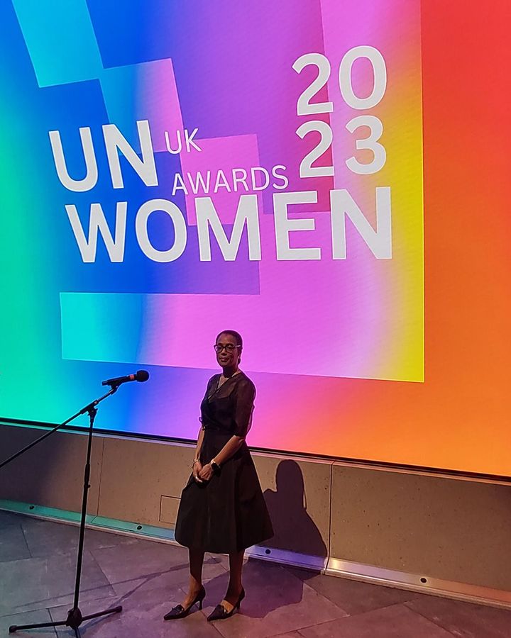 At the UN Women UK Awards in November 2023, Greyson won Outstanding Grassroots Campaigner for her work on Ethnicity Pay Gap Day (Credit: Courtesy of Dianne Greyson)