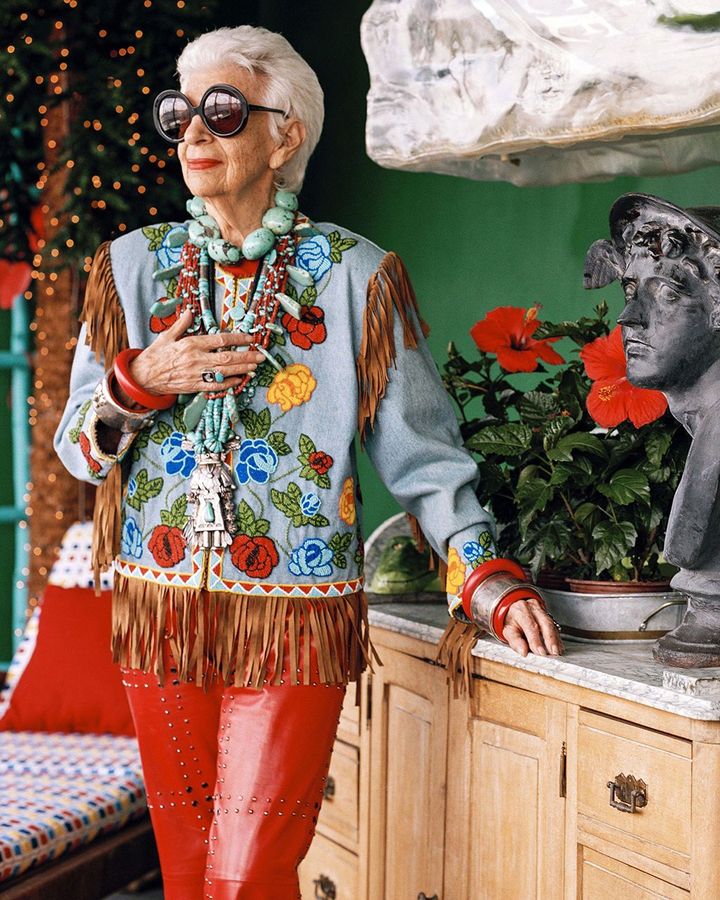 'A great personal style is an extreme curiosity about yourself,' said Iris Apfel, pictured here in 2014 (Credit: Alamy)