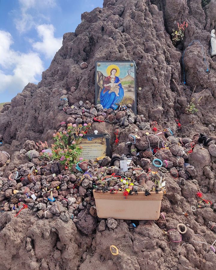 An unofficial Catholic shrine at the summit of Vesuvius (Credit: Richard Fisher)