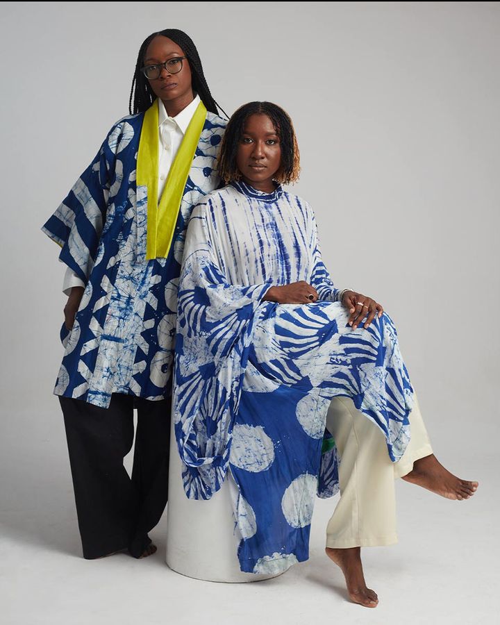 The fashion brand Dye Lab, run by Rukky Ladoja and Ozzy Etomi, uses local, sustainable fabrics – and is inspired by traditional styles (Credit: Dye Lab)