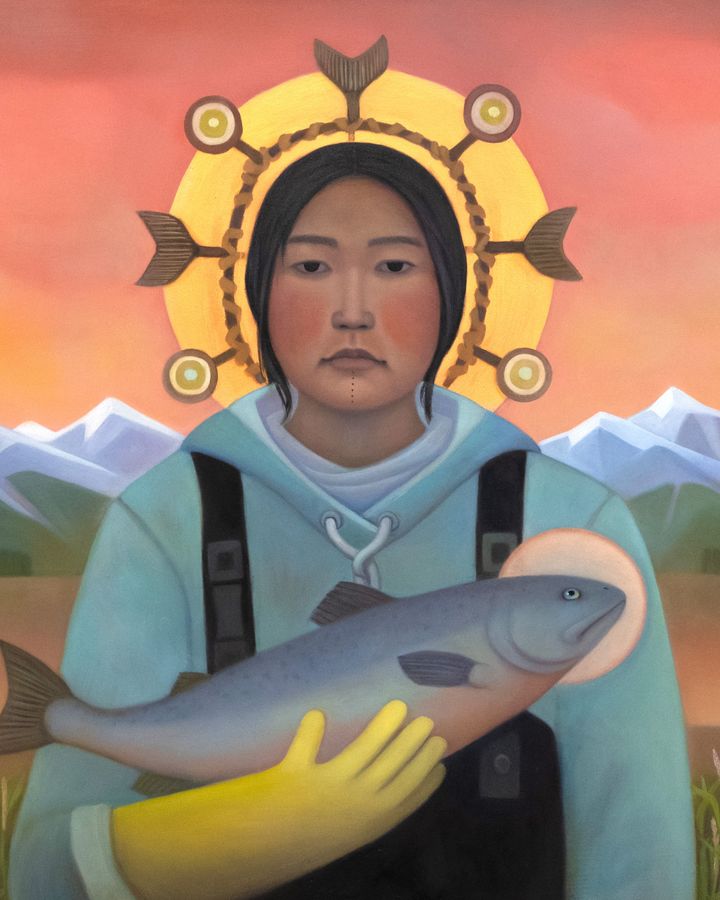 On display in Anchorage Museum, Alaska, The Kal’ut Madonna was inspired the artist's Alutiiq family and the women who worked the salmon canneries (Credit: Linda Infante Lyons) On display in Anchorage Museum, Alaska, The Kal’ut Madonna was inspired the artist's Alutiiq family and the women who worked the salmon canneries (Credit: Linda Infante Lyons)