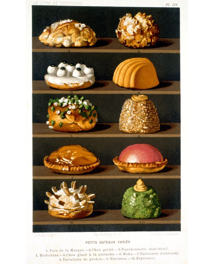 Haute cuisine became fashionable in 19th-Century France – pictured, an 1867 lithograph of French desserts (Credit: Alamy) Haute cuisine became fashionable in 19th-Century France – pictured, an 1867 lithograph of French desserts (Credit: Alamy)