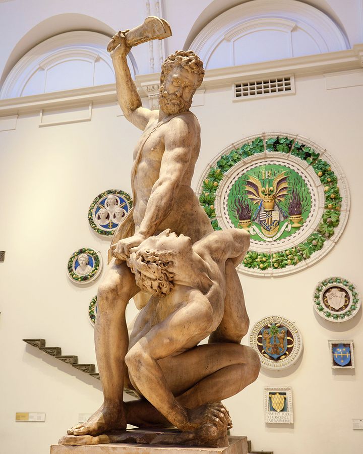 A marble sculpture by Renaissance artist Giambologna prefigures the Banksy mural by more than four-and-a-half centuries (Credit: Alamy)