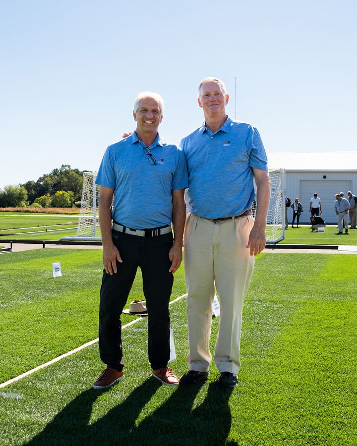 Fifa hopes decades of research by John Sorochan (left) and Trey Rogers (right) will mean they can perfect the World Cup pitches (Credit: Nick Schrader/Michigan State University)