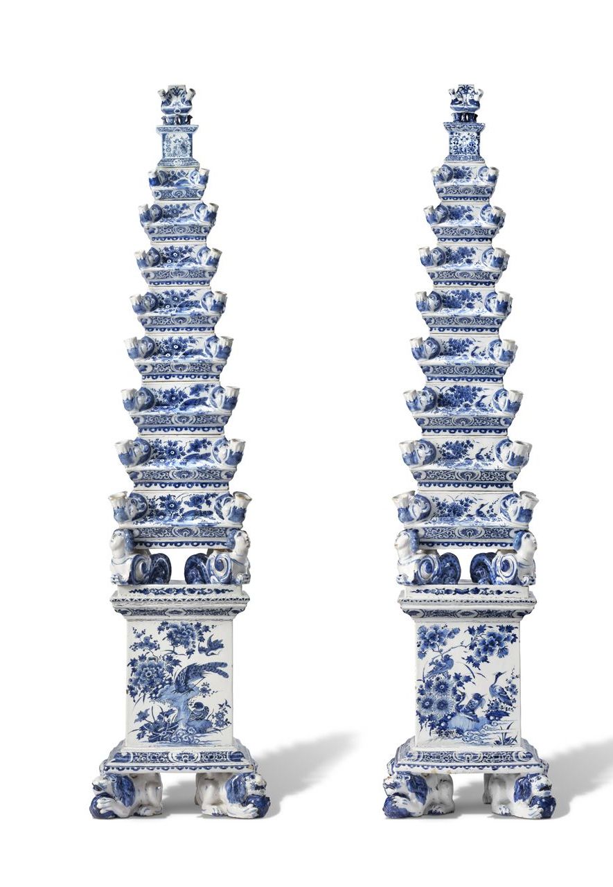 The Delftware flower pyramids are a highlight of the exhibition (Credit: Gerrit Schreurs)