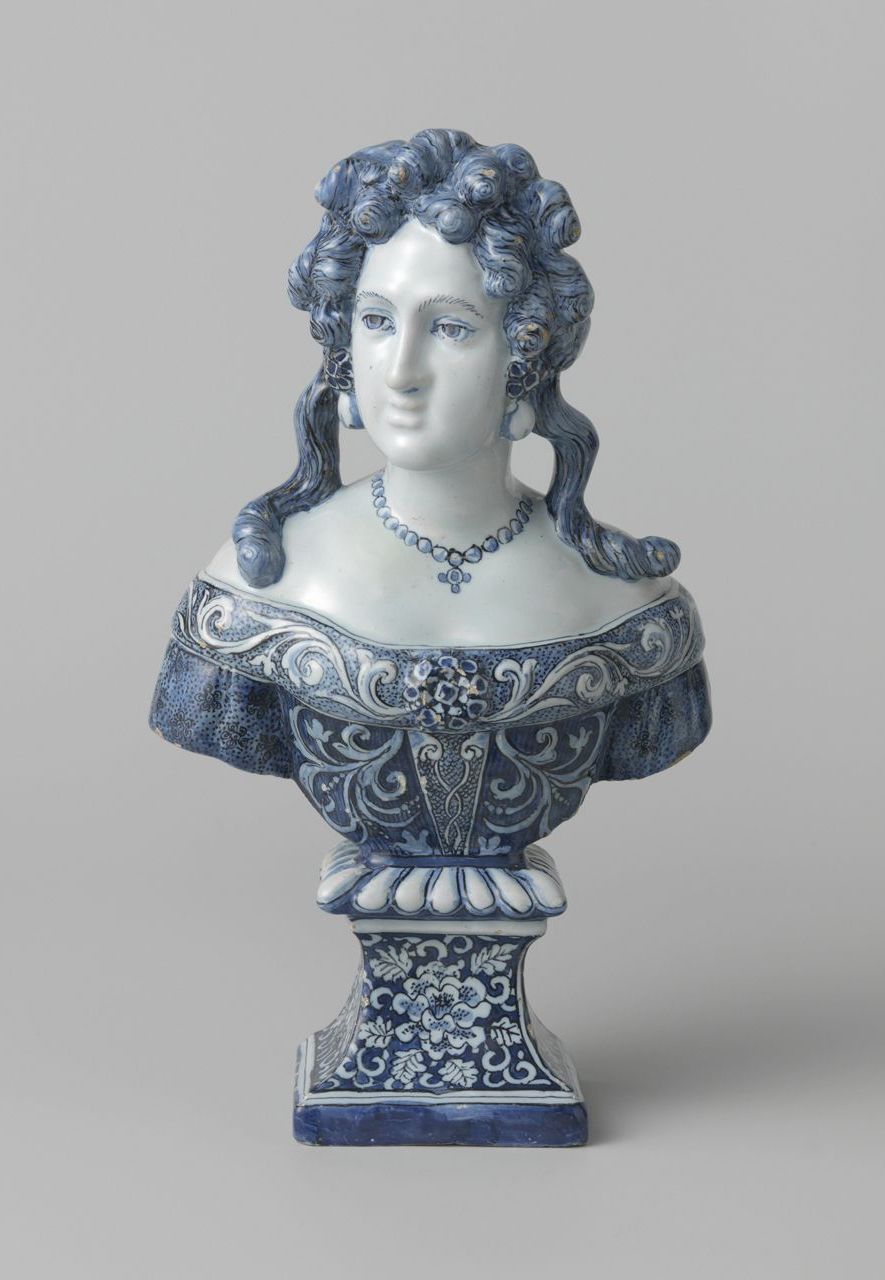 A 17th-Century bust of Queen Mary ll, who did much to popularise Delftware (Credit: Loan from Rijksmuseum)