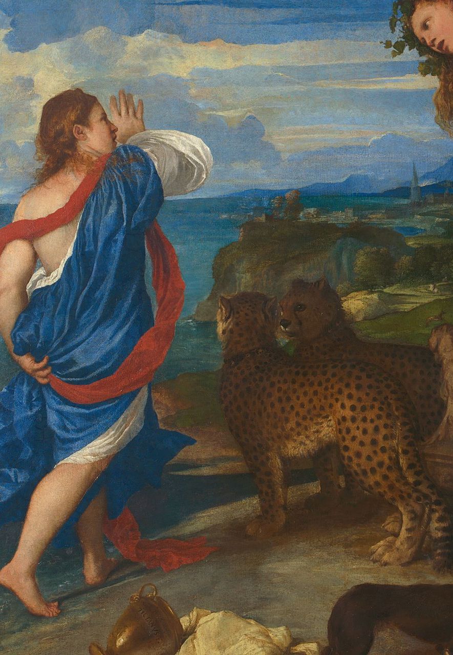 The painting's windy goings-on seem to continue to the leading lady Ariadne, whose clothes appear disturbed by a waft (Credit: National Gallery)