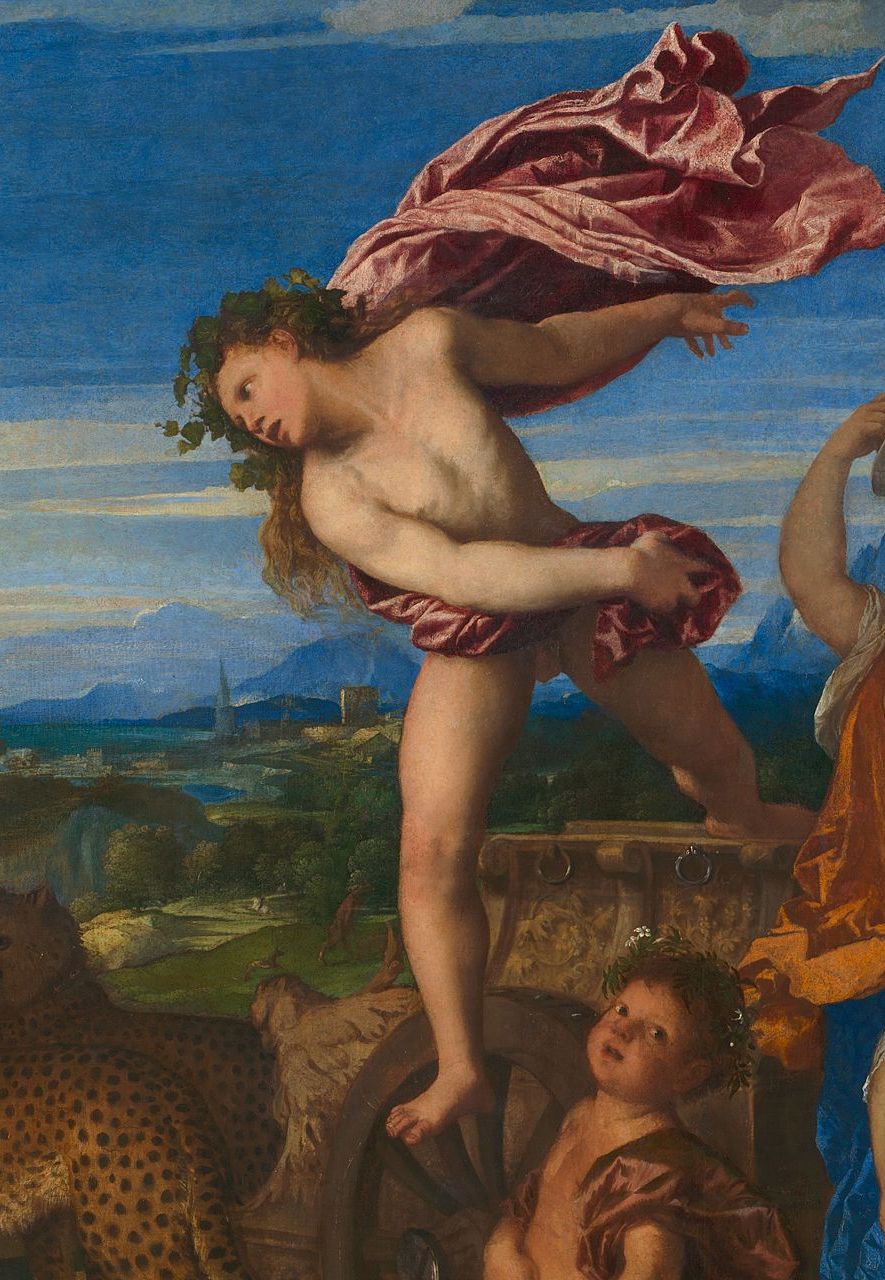 Bacchus appears frozen in mid-air, blasted from his seat - but is this the result of love or is there a more down-to-earth explanation? (Credit: National Gallery)