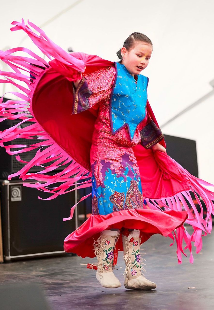 A native Canadian girl dances at a festival to celebrate Canada's indigenous culture and history (Credit: Alamy)