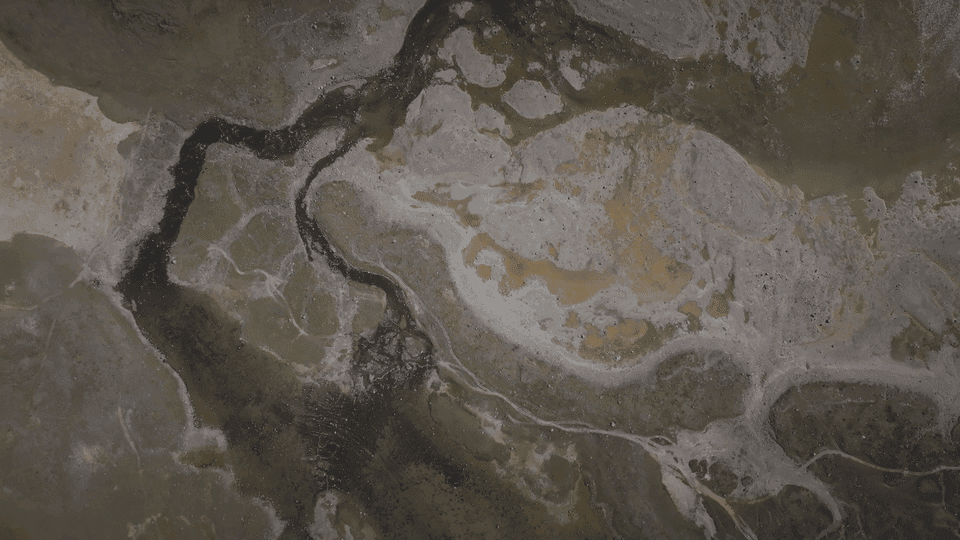 Aerial footage of riverbed