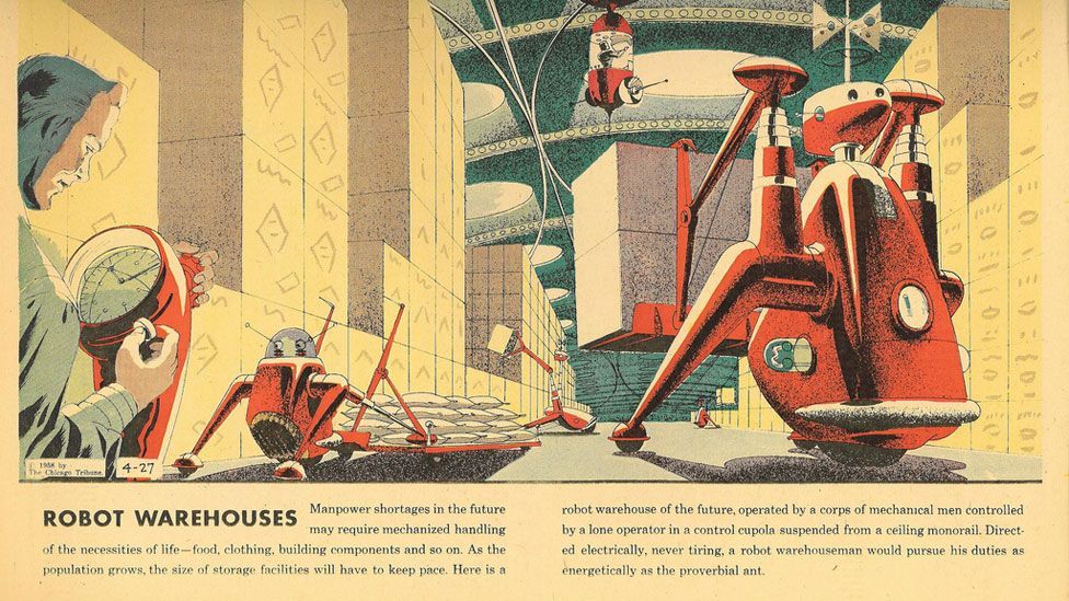 The cartoons often portrayed a utopian vision of technologically dependent futures, embracing science and neglecting any negative consequences. The cartoons often portrayed a utopian vision of technologically dependent futures, embracing science and neglecting any negative consequences.