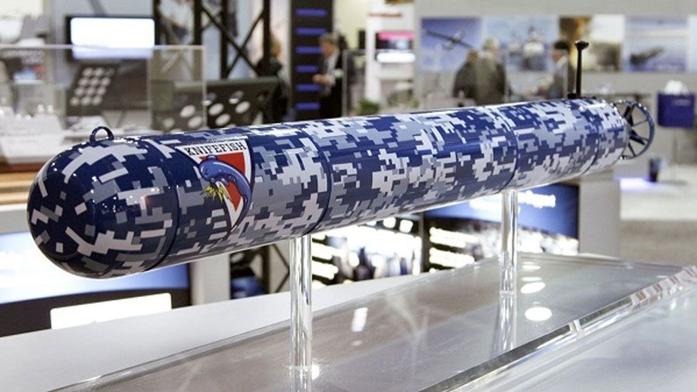 They will be replaced by robots, such as the Knifefish, which uses sonar to look for mines and is able to “swim” for 16 hours. (Copyright: Bluefin Robotics) They will be replaced by robots, such as the Knifefish, which uses sonar to look for mines and is able to “swim” for 16 hours. (Copyright: Bluefin Robotics)