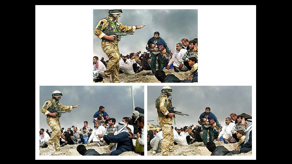 These images from Iraq in 2003 were merged for the Los Angeles Times by photographer Brian Walski to "improve the composition". He was later sacked. (Courtesy: Fourandsix.com) These images from Iraq in 2003 were merged for the Los Angeles Times by photographer Brian Walski to "improve the composition". He was later sacked. (Courtesy: Fourandsix.com)