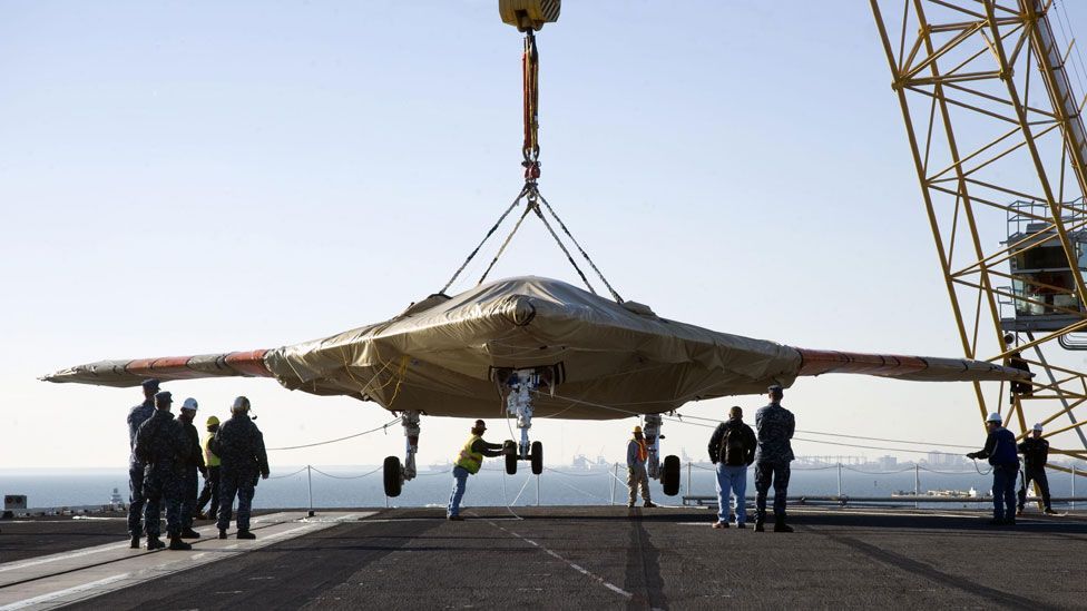 The plane is currently undergoing tests onboard the aircraft carrier USS Harry S Truman, including manoeuvring it around the confined deck space. (Copyright: US Navy) The plane is currently undergoing tests onboard the aircraft carrier USS Harry S Truman, including manoeuvring it around the confined deck space. (Copyright: US Navy)