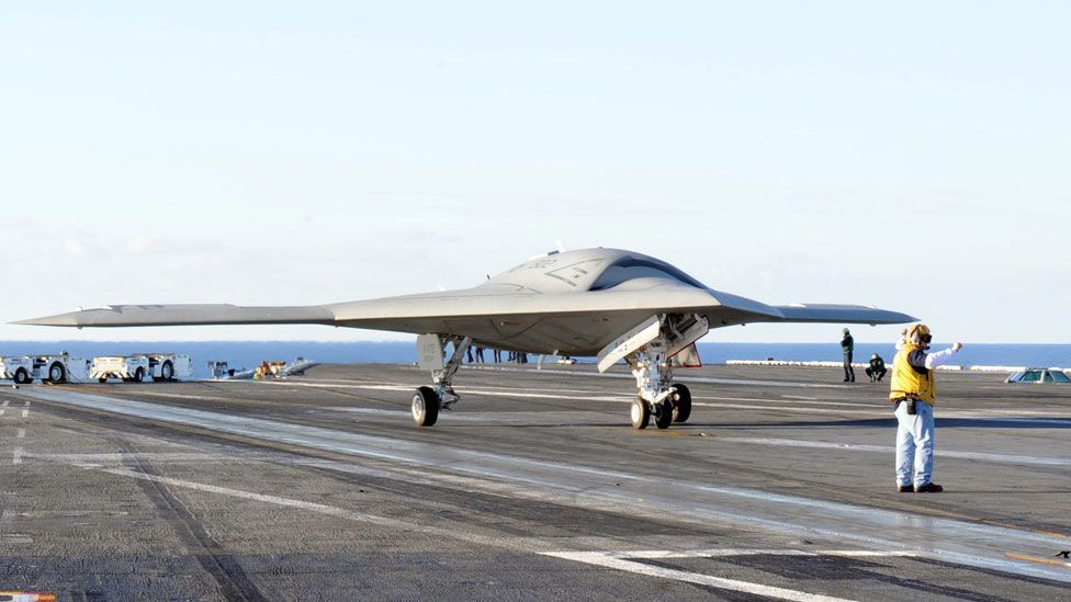 It will then attempt an “arrested landing” later in the year, where it will be brought into land on the deck of the carrier. (Copyright: Northrop Grumman) It will then attempt an “arrested landing” later in the year, where it will be brought into land on the deck of the carrier. (Copyright: Northrop Grumman)