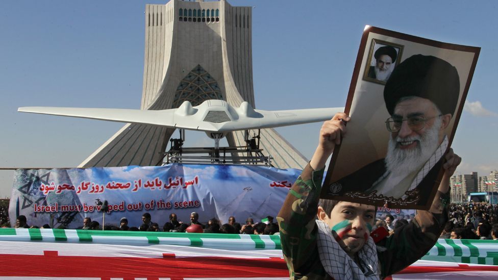 One of the US military’s most sophisticated drones, the RQ-170, was captured by Iran, with replicas paraded in front of crowds in the capital Tehran. (Copyright: AFP/Getty Images) One of the US military’s most sophisticated drones, the RQ-170, was captured by Iran, with replicas paraded in front of crowds in the capital Tehran. (Copyright: AFP/Getty Images)