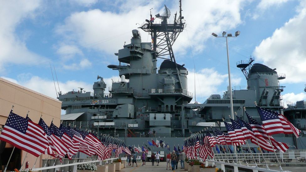 The USS Missouri at Pearl Harbor, Hawaii The USS Missouri at Pearl Harbor, Hawaii