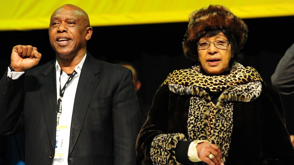 At the ANC's policy conference in Johannesburg, South Africa in June 2012, Winnie Madikizela-Mandela, seen here with Tokyo Sexwale, wore a medley of furs. (Rex Features)