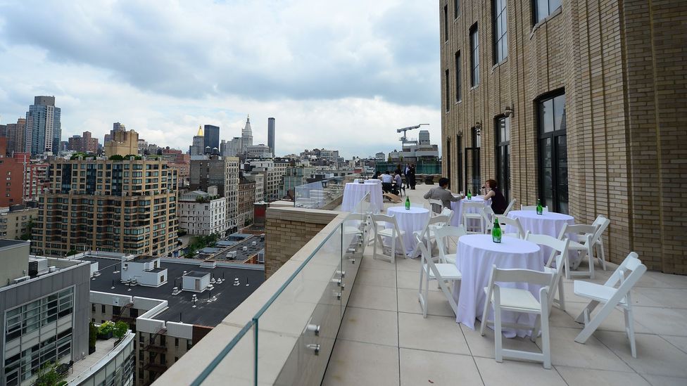New York City is seeing a boom in luxury housing construction. The view from a private terrace in a new condominium complex. (Emmanuel Dunand/Getty Images)