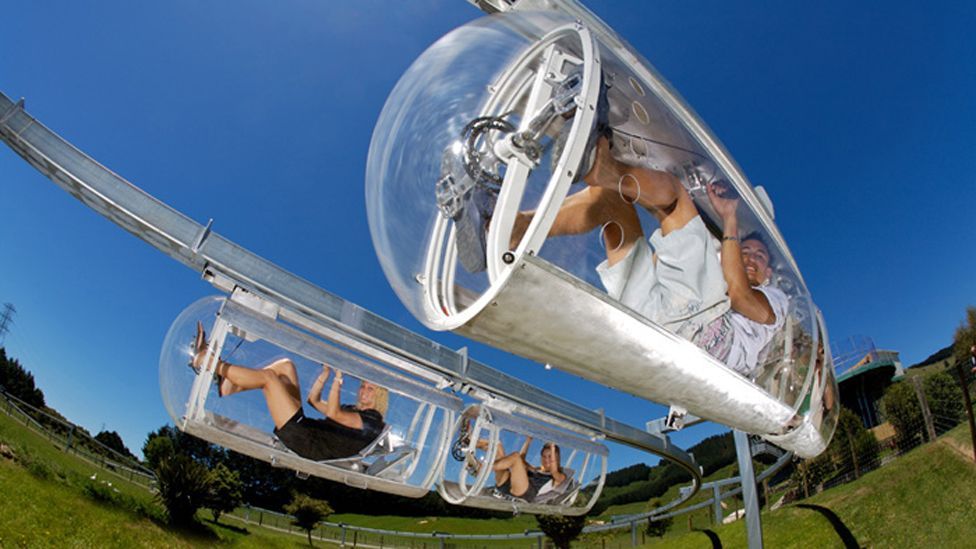 The Schweeb is a pedal-powered monorail being trialled at a New Zealand adventure park. The all-weather pods require little effort to get moving. (Copyright: Schweeb)