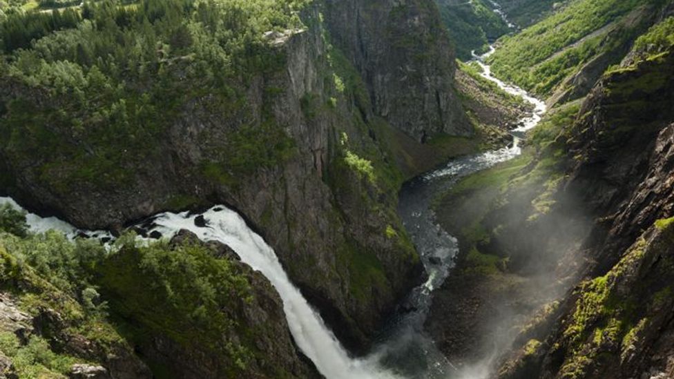 Vøringsfossen waterfall near Eidfjord, Norway Vøringsfossen waterfall near Eidfjord, Norway
