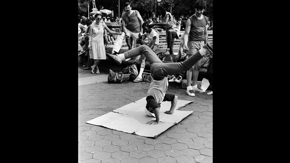 In the early 1970s, the b-boys and b-girls developed dance moves built around the music's breakbeats. (Credit: Getty Images)
