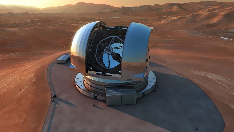 The 39-metre E-ELT will dwarf existing optical telescopes, and the hope is that this will help spot Earth-like planets beyond our galaxy. (Copyright: European Southern Observatory) The 39-metre E-ELT will dwarf existing optical telescopes, and the hope is that this will help spot Earth-like planets beyond our galaxy. (Copyright: European Southern Observatory)
